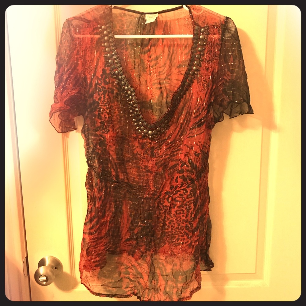 Adorable sheer blouse from Charming Charlie!